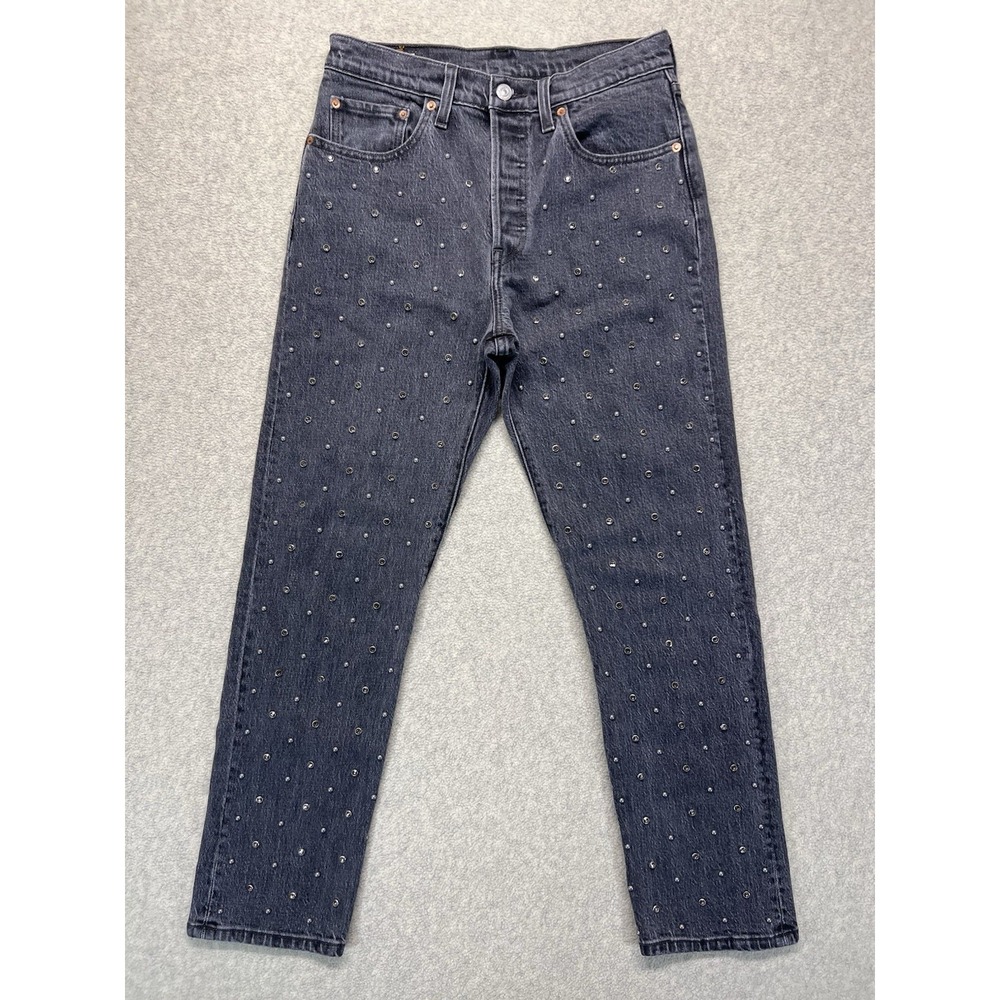 Levi's 501 Women's Jeans Gray Black Wash Straight‎ Leg Denim W27 L28